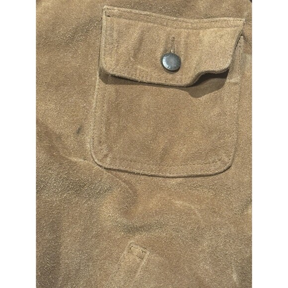 90s Polo Ralph Lauren Suede Leather Jacket Mens XL Brown Plaid Ranch Coat Rare - Picture 4 of 13